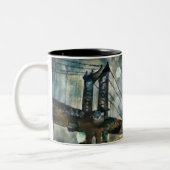 Abstracte brug over Manhattan Tweekleurige Koffiemok (Links)