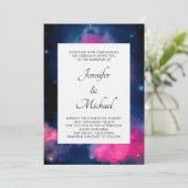 Abstracte bruiloft in stijlvolle roze en blauwe st kaart (Staand voorkant)