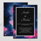 Abstracte bruiloft in stijlvolle roze en blauwe st kaart (Voorkant / Achterkant)