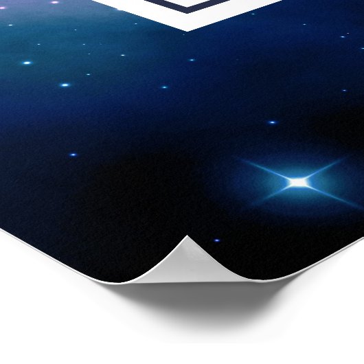 Abstracte bruiloft in stijlvolle roze en blauwe st poster (Hoek)