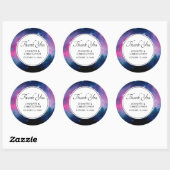 Abstracte bruiloft in stijlvolle roze en blauwe st ronde sticker (Vel)