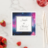 Abstracte bruiloft in stijlvolle roze en blauwe st servet (Insitu)