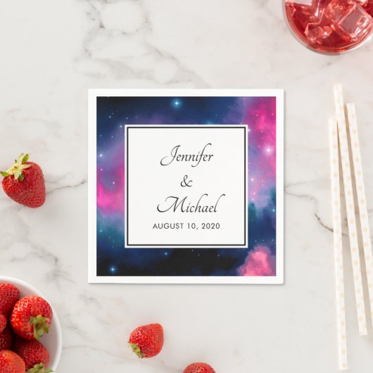 Abstracte bruiloft in stijlvolle roze en blauwe st servet (Insitu)