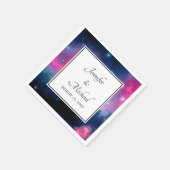 Abstracte bruiloft in stijlvolle roze en blauwe st servet (Hoek)