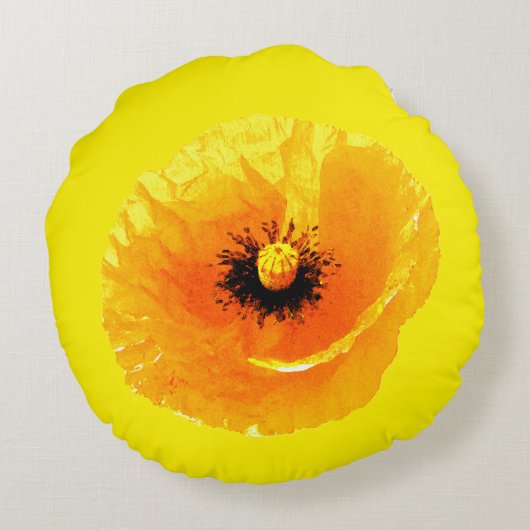 Abstracte bruiloft met flankerende bloem, helderge rond kussen (Achterkant)