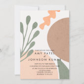 Abstracte bruiloft met moderne aardtoon kaart (Voorkant)