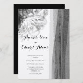 Abstracte bruiloft met zwarte en witte Floral Kaart (Voorkant / Achterkant)