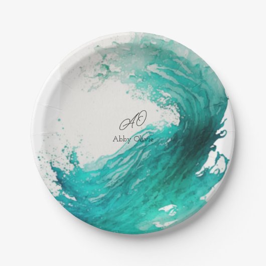 Abstracte bruiloft papieren bordje (Voorkant)