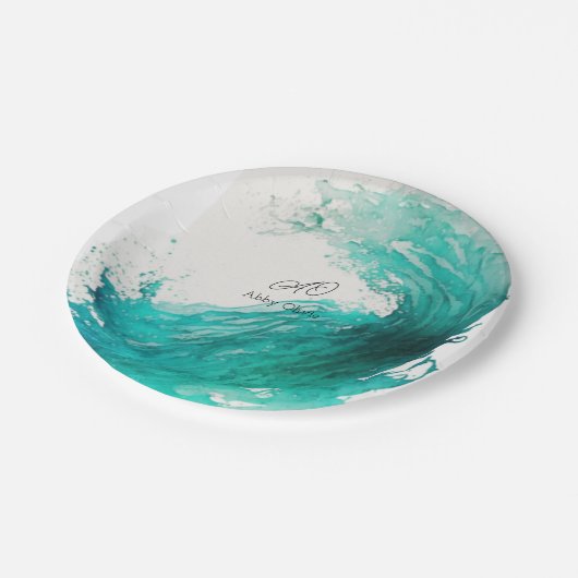 Abstracte bruiloft papieren bordje (Gekanteld)