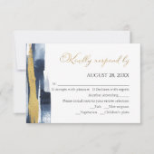 Abstracte bruiloft rsvp Kaarten | Waterverf vergul (Voorkant)