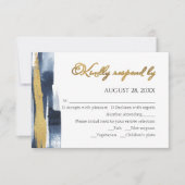 Abstracte bruiloft rsvp Kaarten | Waterverf vergul Kaartje (Voorkant)