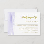 Abstracte bruiloft rsvp Kaarten | Waterverf vergul Kaartje (Voorkant)