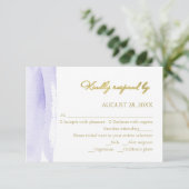 Abstracte bruiloft rsvp Kaarten | Waterverf vergul Kaartje (Staand voorkant)