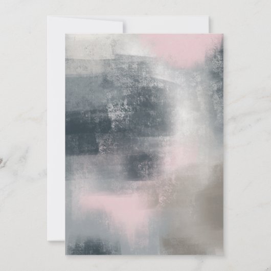 ABSTRACTE BRUILOFT UITNODIGING (MARINE/BLUSH) (Achterkant)