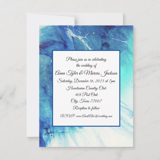 Abstracte bruiloft uitnodiging platte kaart (Voorkant)