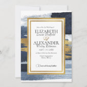 Abstracte bruiloft uitnodigingen | Foto Blauw verg (Voorkant)