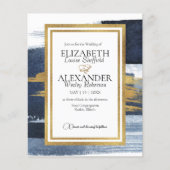 Abstracte bruiloft uitnodigingen | Foto Blauw verg (Voorkant)