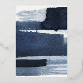 Abstracte bruiloft uitnodigingen | Navy Blue Gilde (Achterkant)
