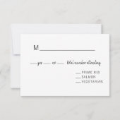 Abstracte bruiloft voor penseelstreken RSVP kaartje (Achterkant)