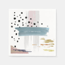 Abstracte bruiloft voor penseelstreken servet