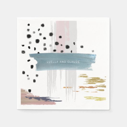 Abstracte bruiloft voor penseelstreken servet (Voorkant)