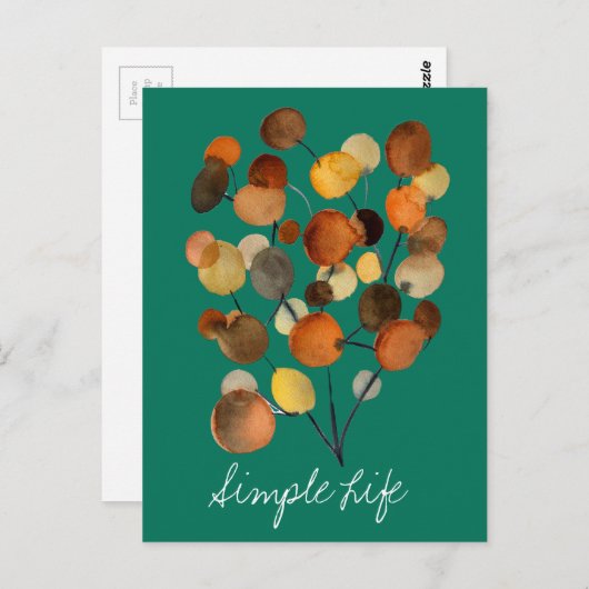 Abstracte bruine Autumn Earth Tree art Briefkaart (Voorkant / Achterkant)