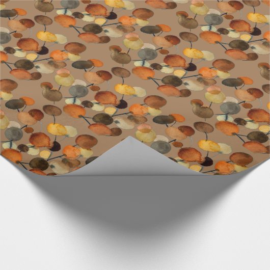 Abstracte bruine Autumn Earth Tree art Cadeaupapier (Hoek)