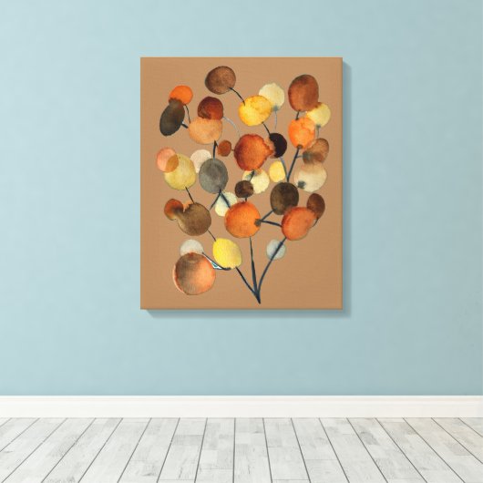 Abstracte bruine Autumn Earth Tree art Canvas Afdruk (Insitu (Houten vloer))