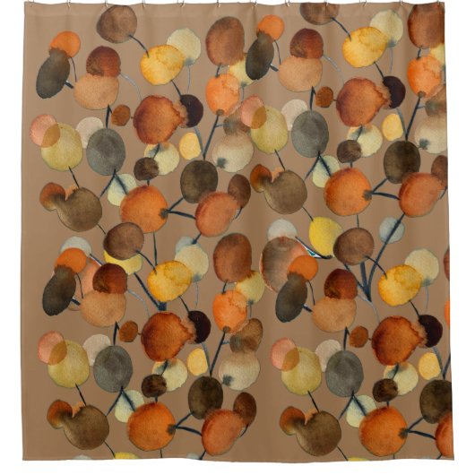 Abstracte bruine Autumn Earth Tree art Douchegordijn (Voorkant)