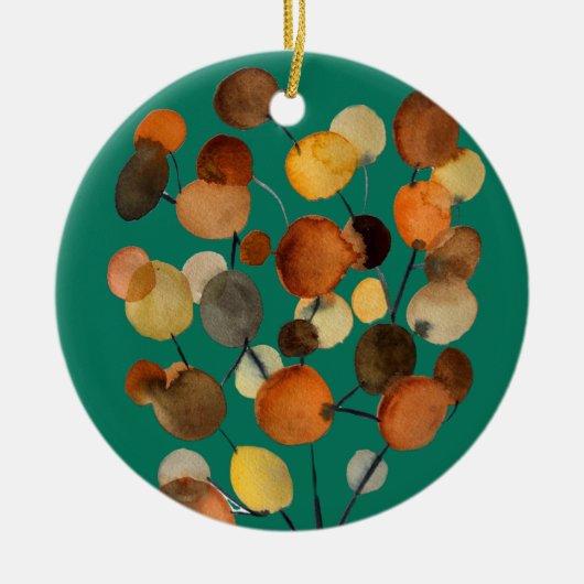 Abstracte bruine Autumn Earth Tree art Keramisch Ornament (Voorkant)