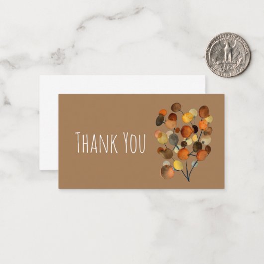 Abstracte bruine Autumn Earth Tree art Notitiekaartje (Voorkant / Achterkant in situ)