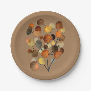 Abstracte bruine Autumn Earth Tree art Papieren Bordje