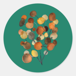 Abstracte bruine Autumn Earth Tree art Ronde Sticker
