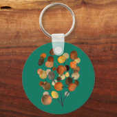 Abstracte bruine Autumn Earth Tree art Sleutelhanger (Voorkant)