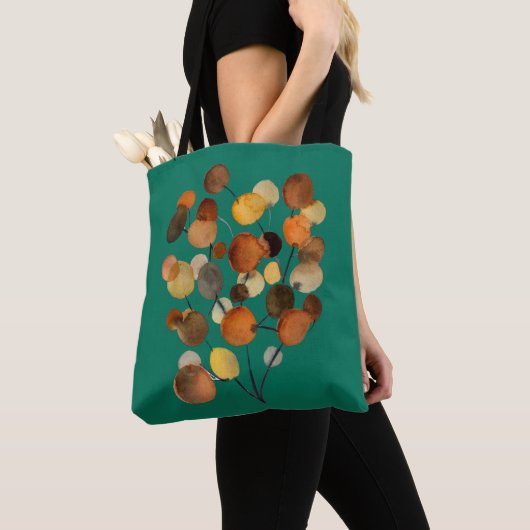 Abstracte bruine Autumn Earth Tree art Tote Bag (Dichtbij)