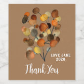 Abstracte bruine Autumn Earth Tree art Wijn Etiket (Enkel label)