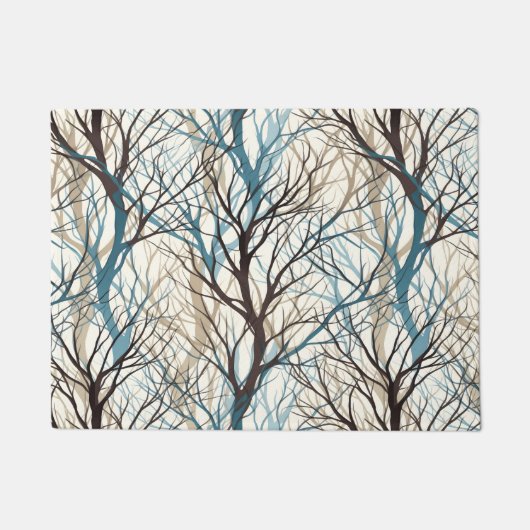 Abstracte bruine blauwgroen bomen deurmat (Voorkant)