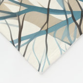 Abstracte bruine blauwgroen boomtakken fleece deken (Hoek)
