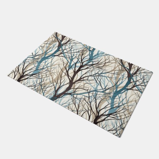 Abstracte bruine blauwgroen takken deurmat (Schuin)