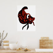 Abstracte bruine drakenkop 1 poster (Keuken)