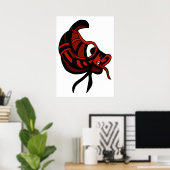 Abstracte bruine drakenkop 1 poster (Thuiskantoor)