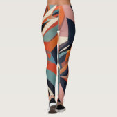 abstracte bruine en chocolade kleuren bars leggings (Achterkant)
