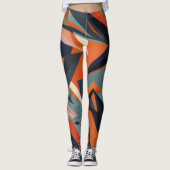 abstracte bruine en chocolade kleuren bars leggings (Voorkant)