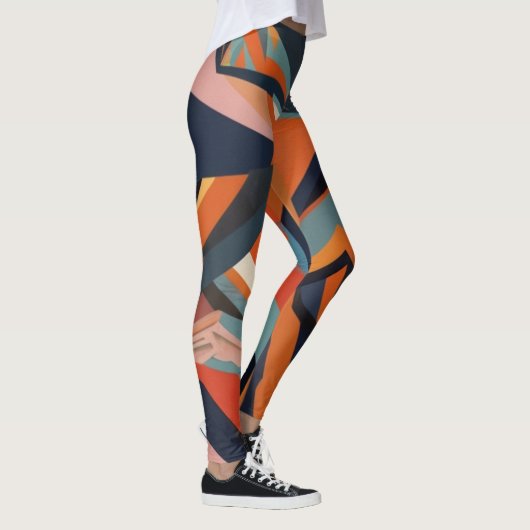 abstracte bruine en chocolade kleuren bars leggings (Rechts)