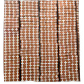 Abstracte bruine en witte print douchegordijn (Voorkant)