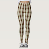 Abstracte bruine en witte schaduwen Leggings (Voorkant)