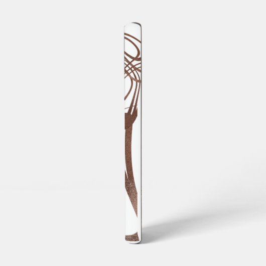 Abstracte bruine lijn kunst samsung galaxy hoesje (Linkerkant)