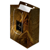 Abstracte bruine luxe goudglitter moderne afbeeldi medium cadeauzakje (Voorkant Gekanteld)