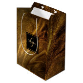 Abstracte bruine luxe goudglitter moderne afbeeldi medium cadeauzakje (Achterkant Gekanteld)
