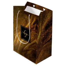 Abstracte bruine luxe goudglitter moderne afbeeldi medium cadeauzakje